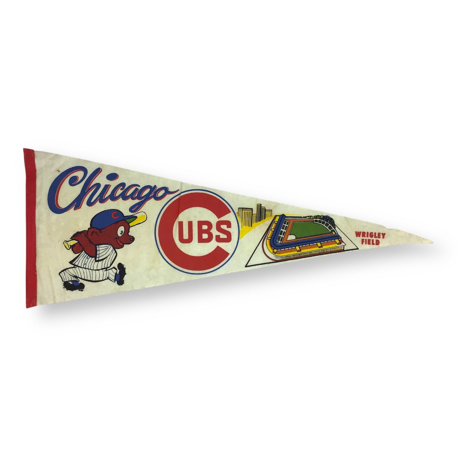 Vintage 1940s Chicago Cubs Pennant – Full Size Wrigley Field MLB