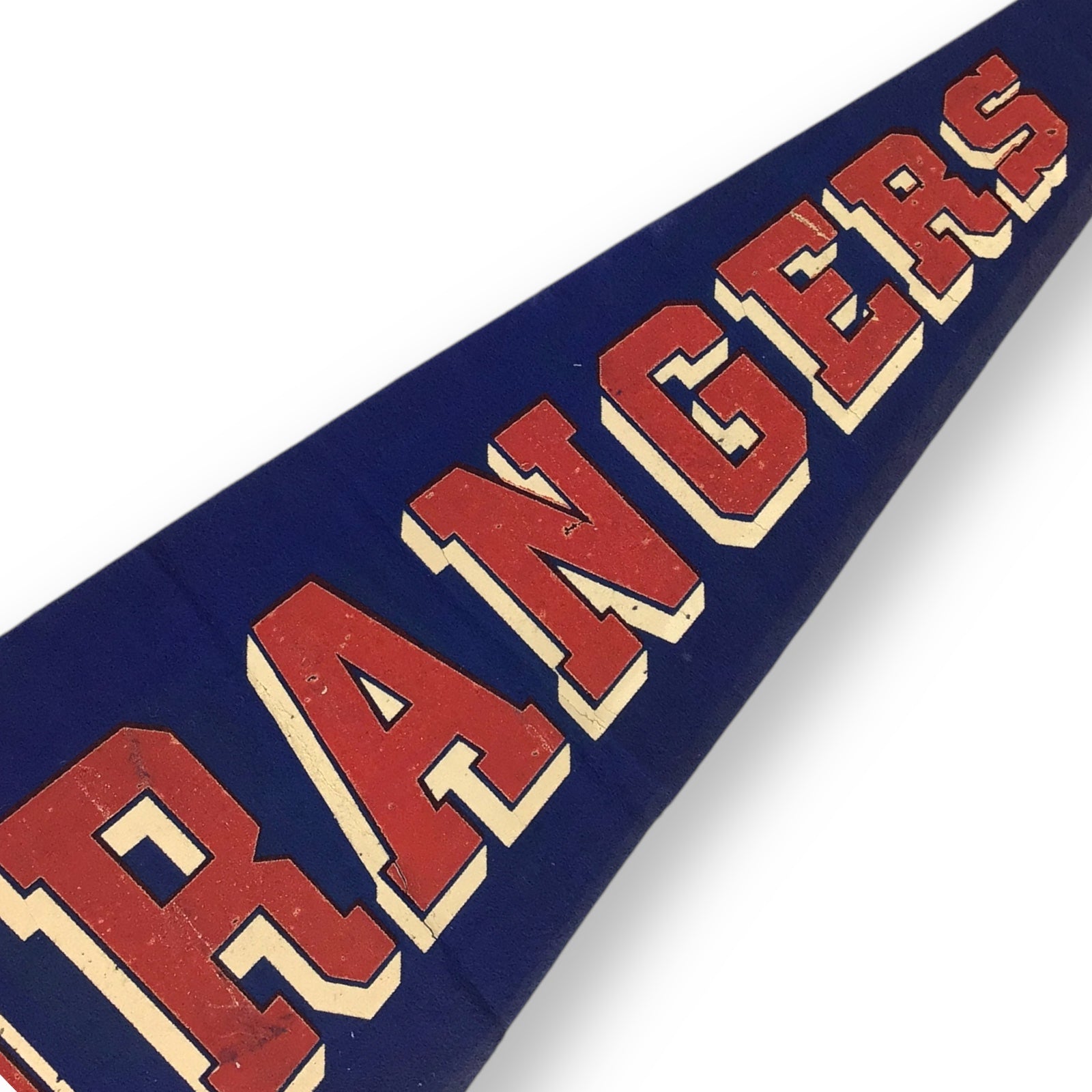 Vintage 1950s New York Rangers Felt Pennant – Blue & Red, Rare NHL