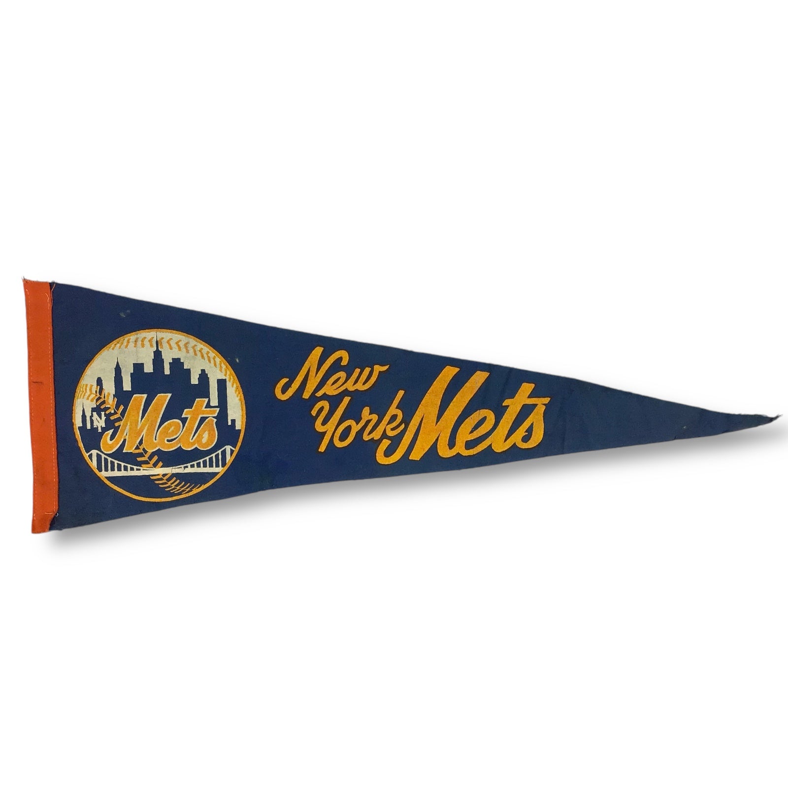 Vintage 1960s-1970s New York Mets Pennant Wool/Felt 26" – Great Print!