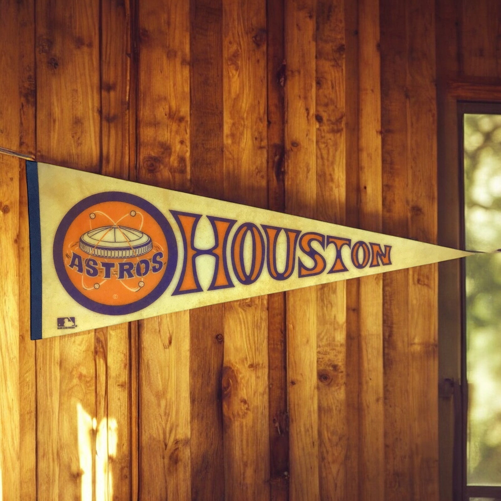 Vintage 1970s Houston Astros Wool Felt Pennant – 30" Early Logo