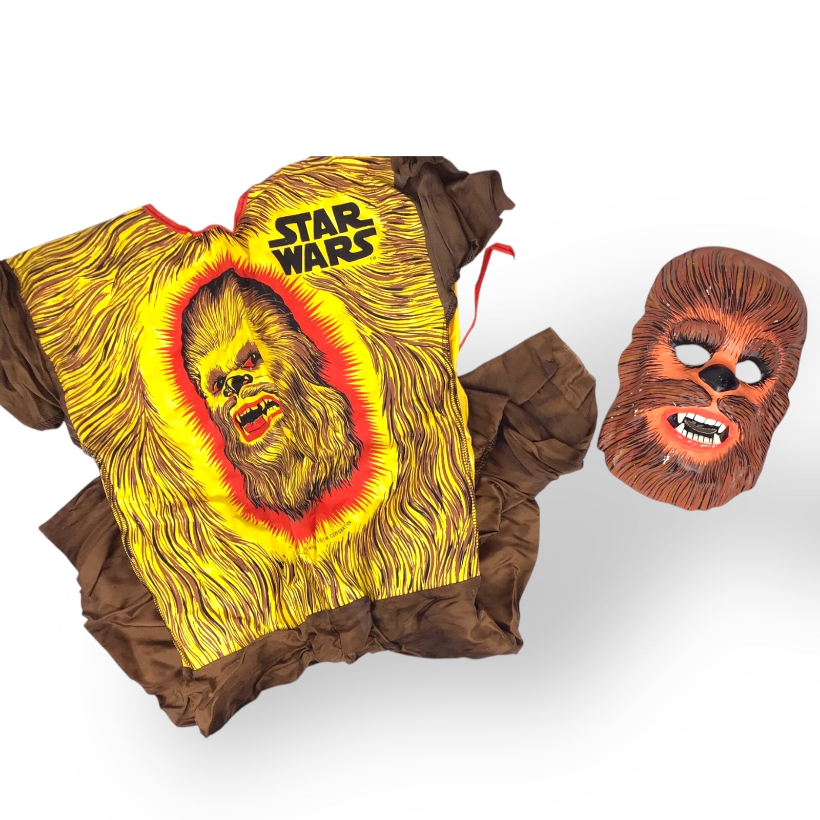 Vintage 1977 Ben Cooper Star Wars Chewbacca Costume & Mask, Medium
