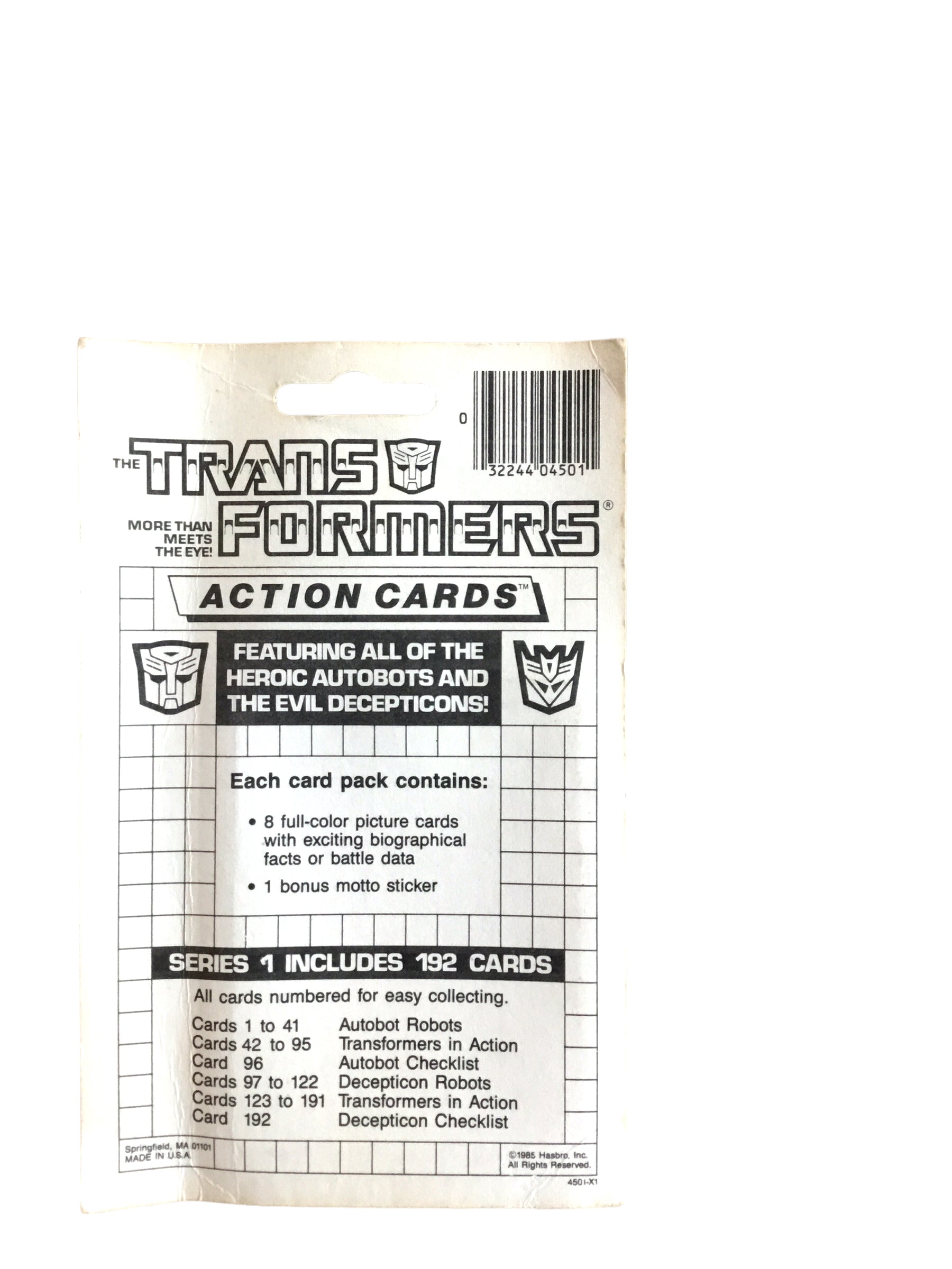 Vintage 1985 Hasbro Transformers Action Cards Sealed Packs Series 1 Rare