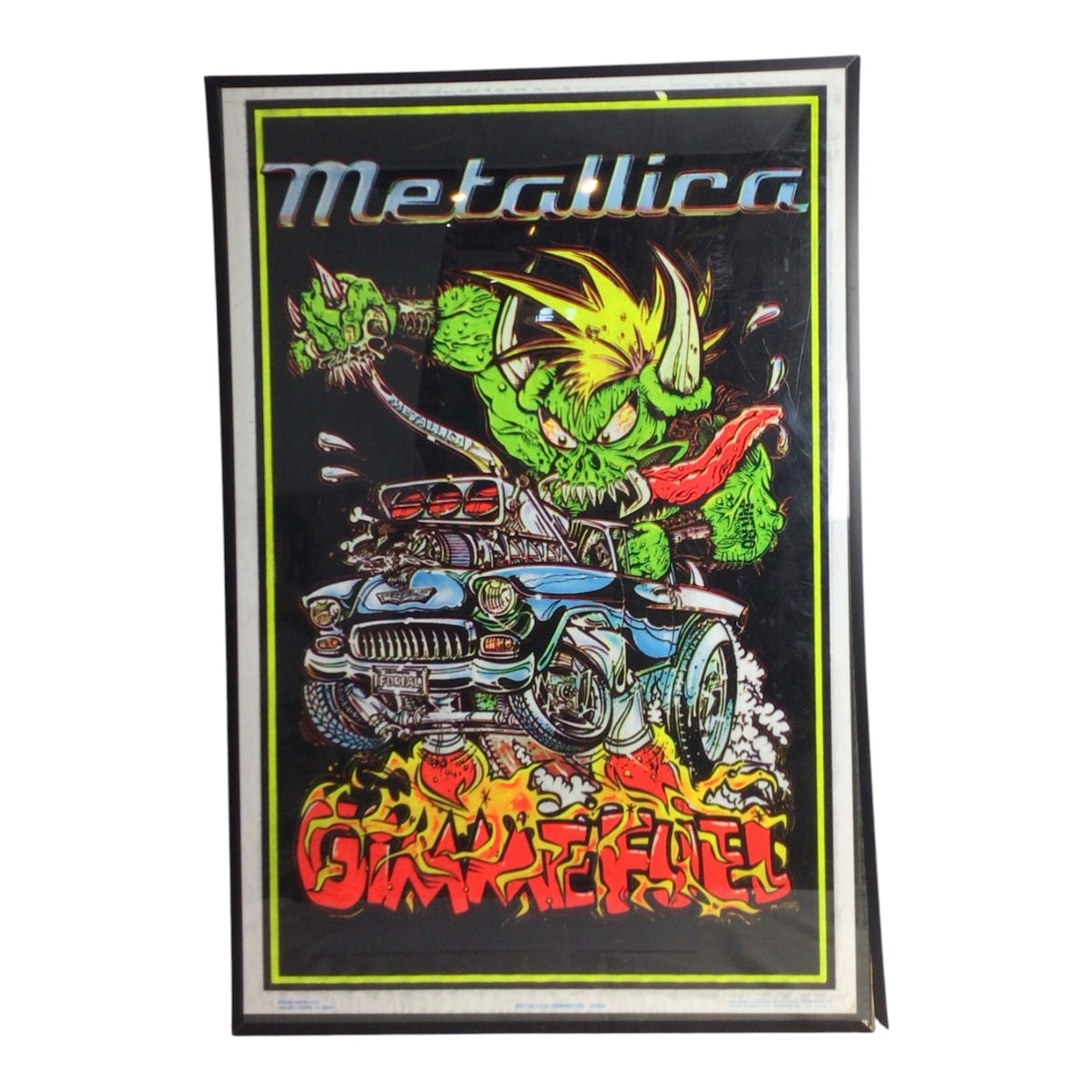 Vintage 1998 Metallica Gimme Fuel Velvet Blacklight Poster