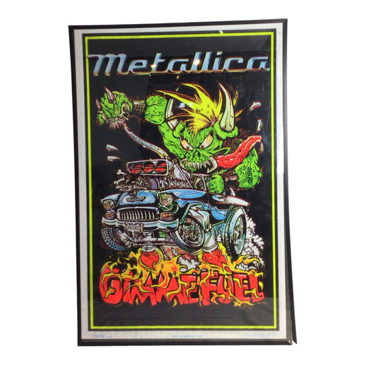 Vintage 1998 Metallica Gimme Fuel Velvet Blacklight Poster