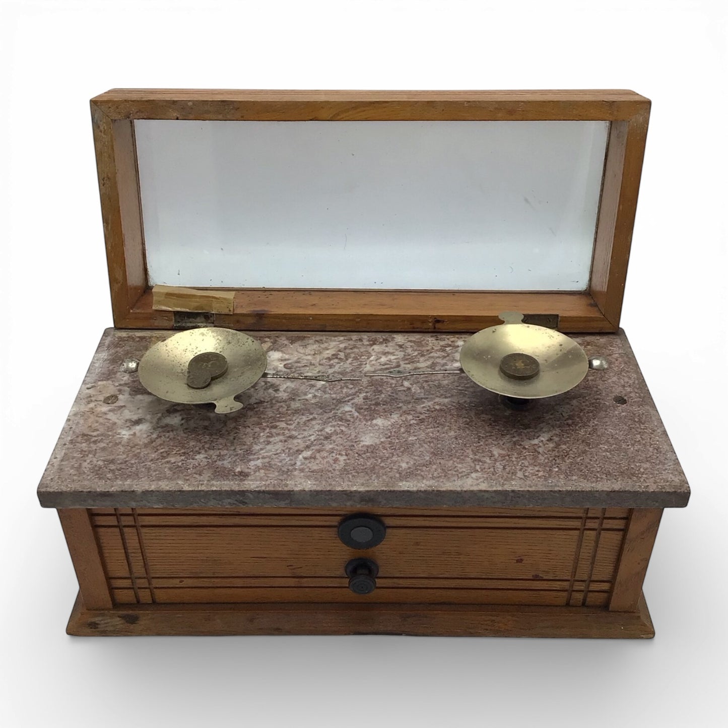Vintage Apothecary Scale - Marble and Wood