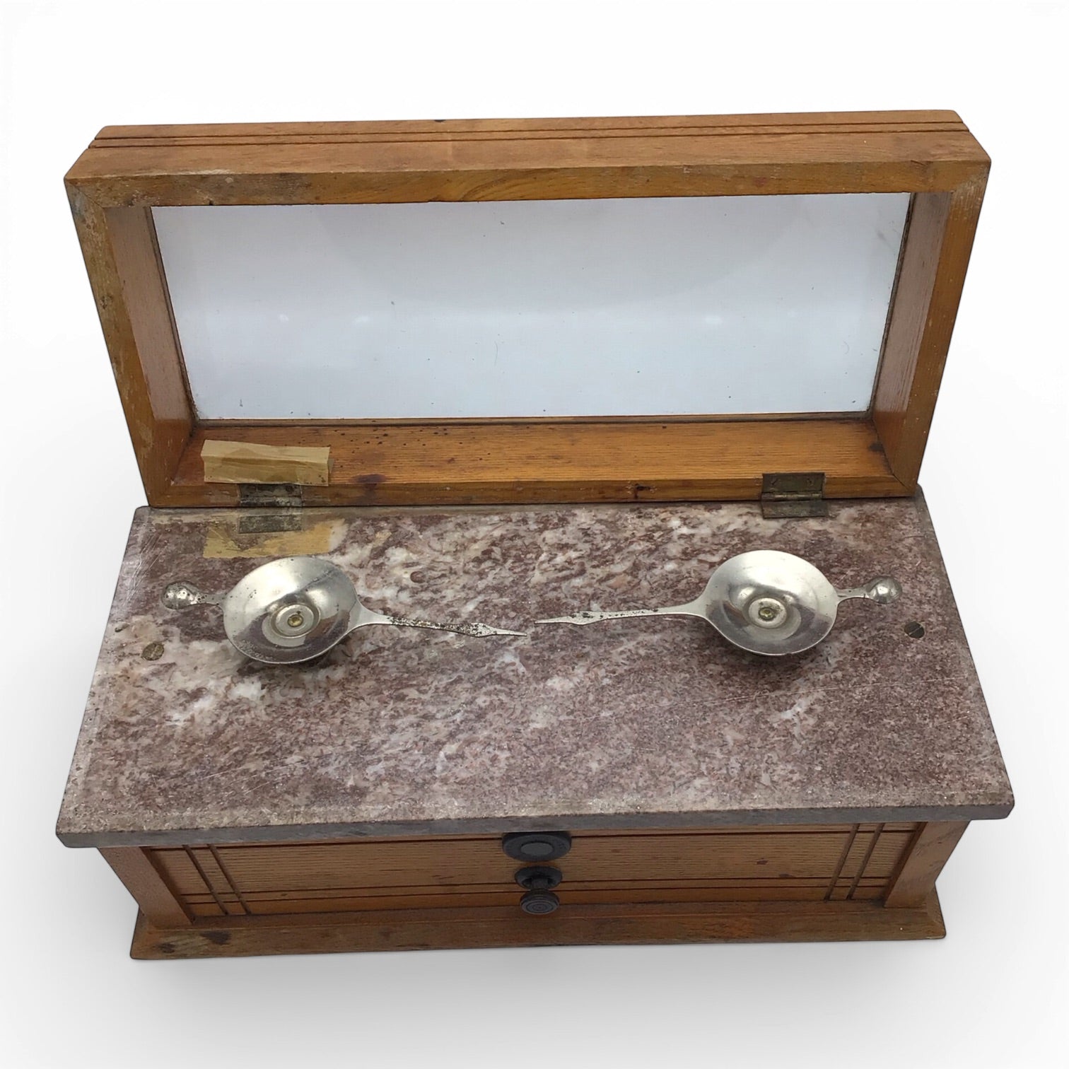 Vintage Apothecary Scale - Marble and Wood