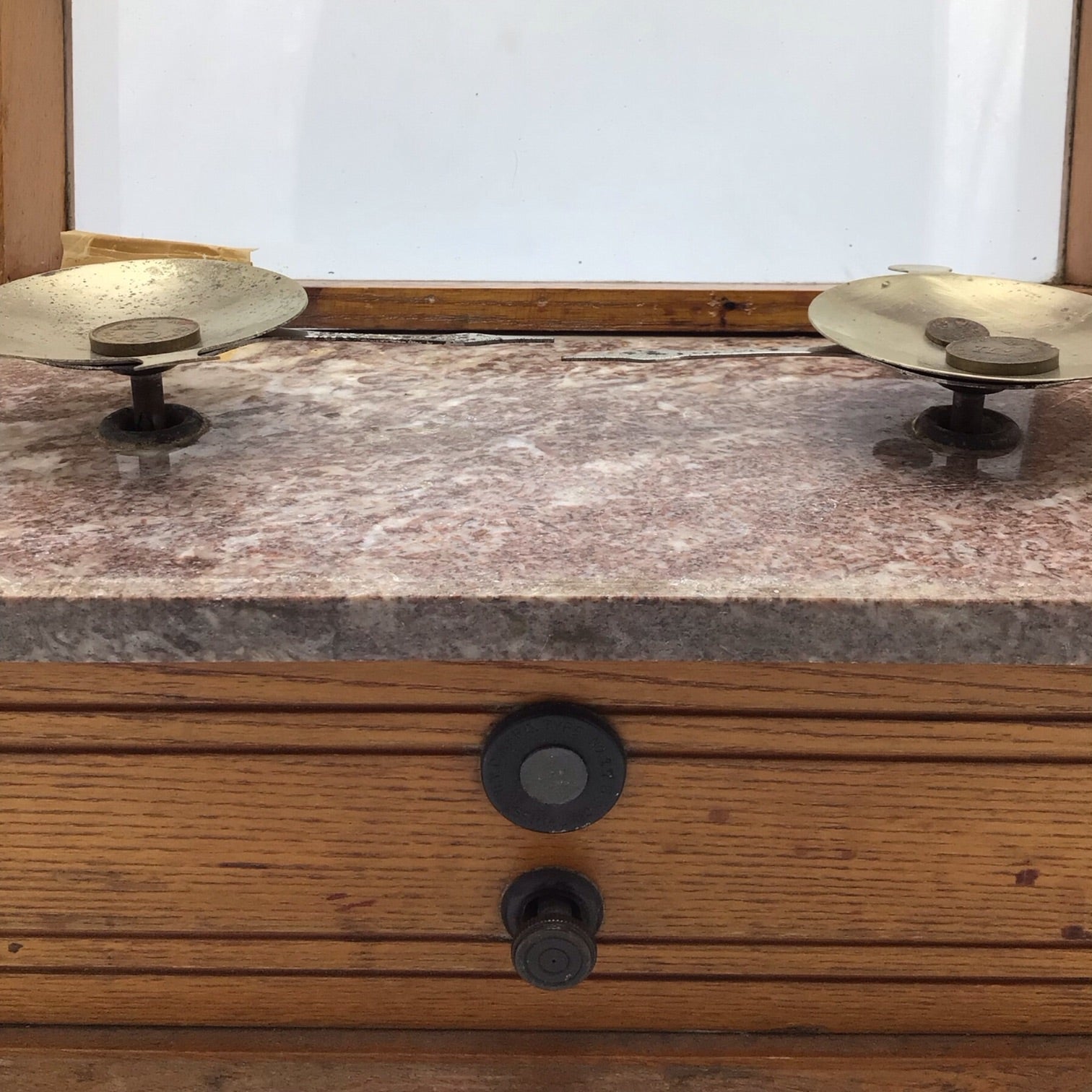Vintage Apothecary Scale - Marble and Wood