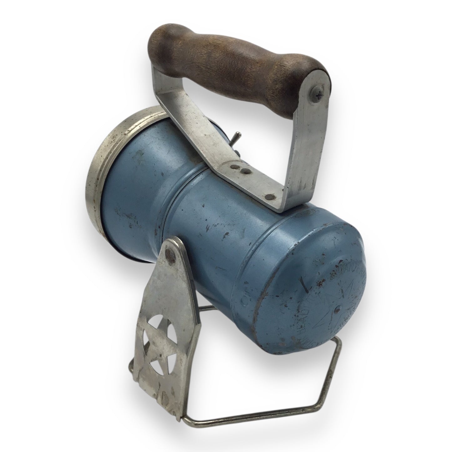 Vintage Blue Star Headlight & Lantern with Wooden Handle - Not Tested