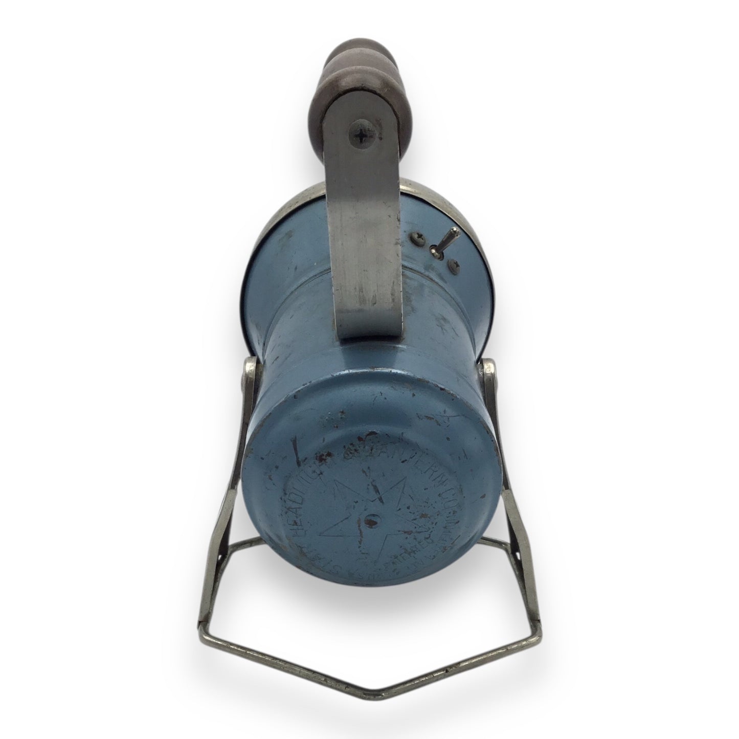 Vintage Blue Star Headlight & Lantern with Wooden Handle - Not Tested