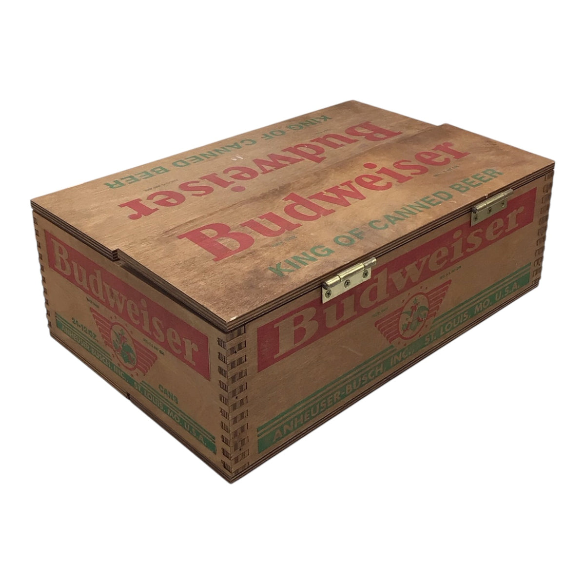 Vintage Budweiser King of Canned Beer Wooden Box