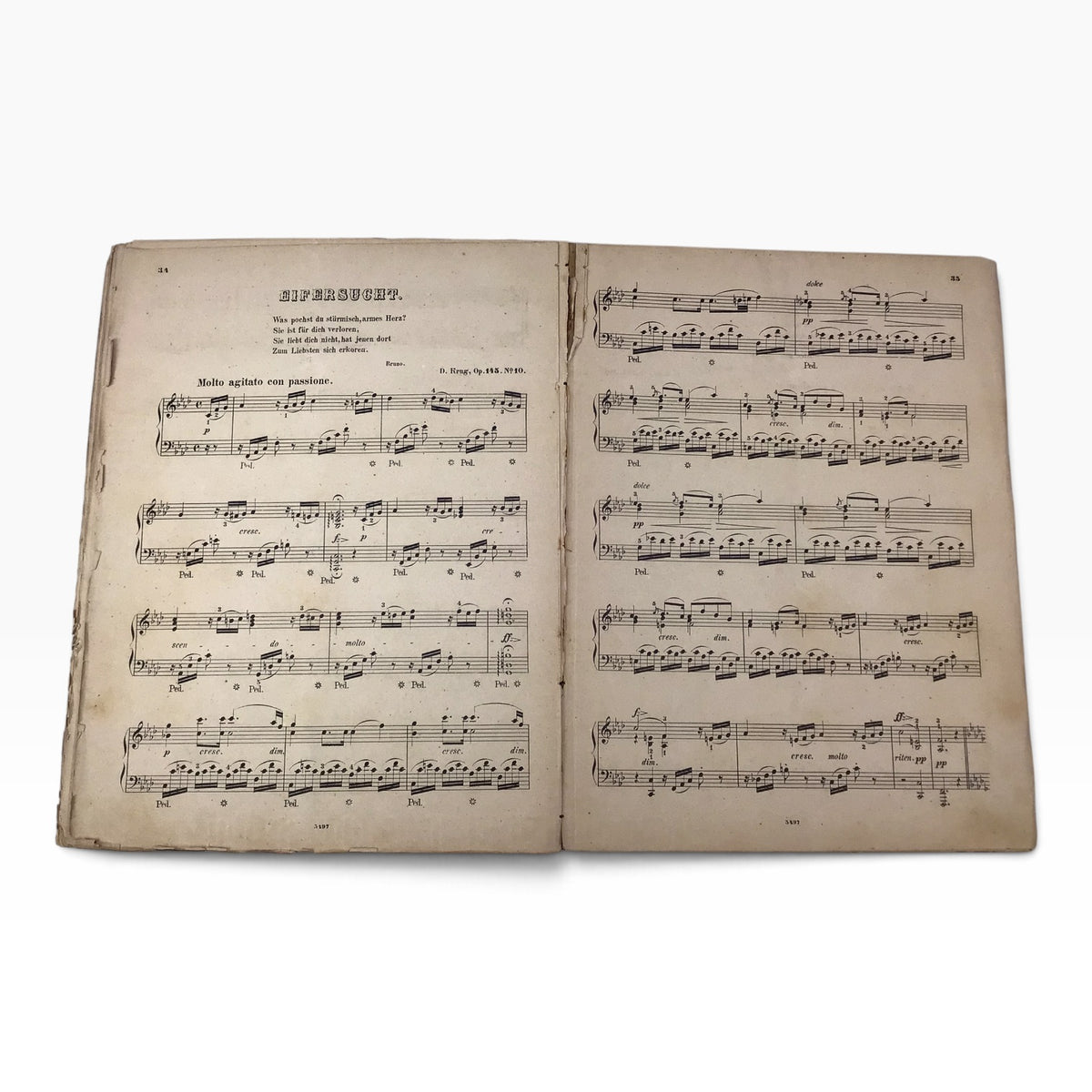 Vintage German Salon Album Piano Sheet Music Book – Solo Piano Collection (Sammlung)