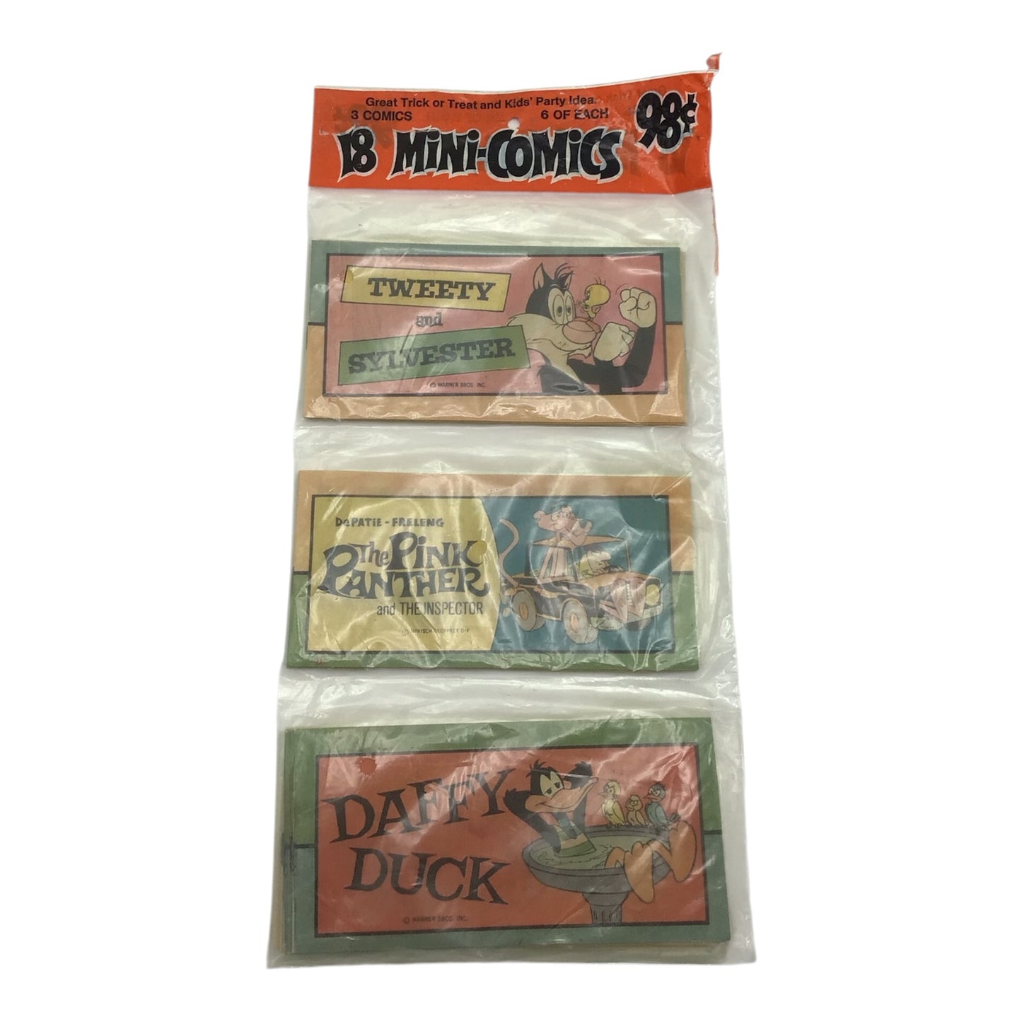 Vintage Halloween Trick or Treat Mini Comics Pack - Daffy Duck/Pink Panther/Tweety Bird