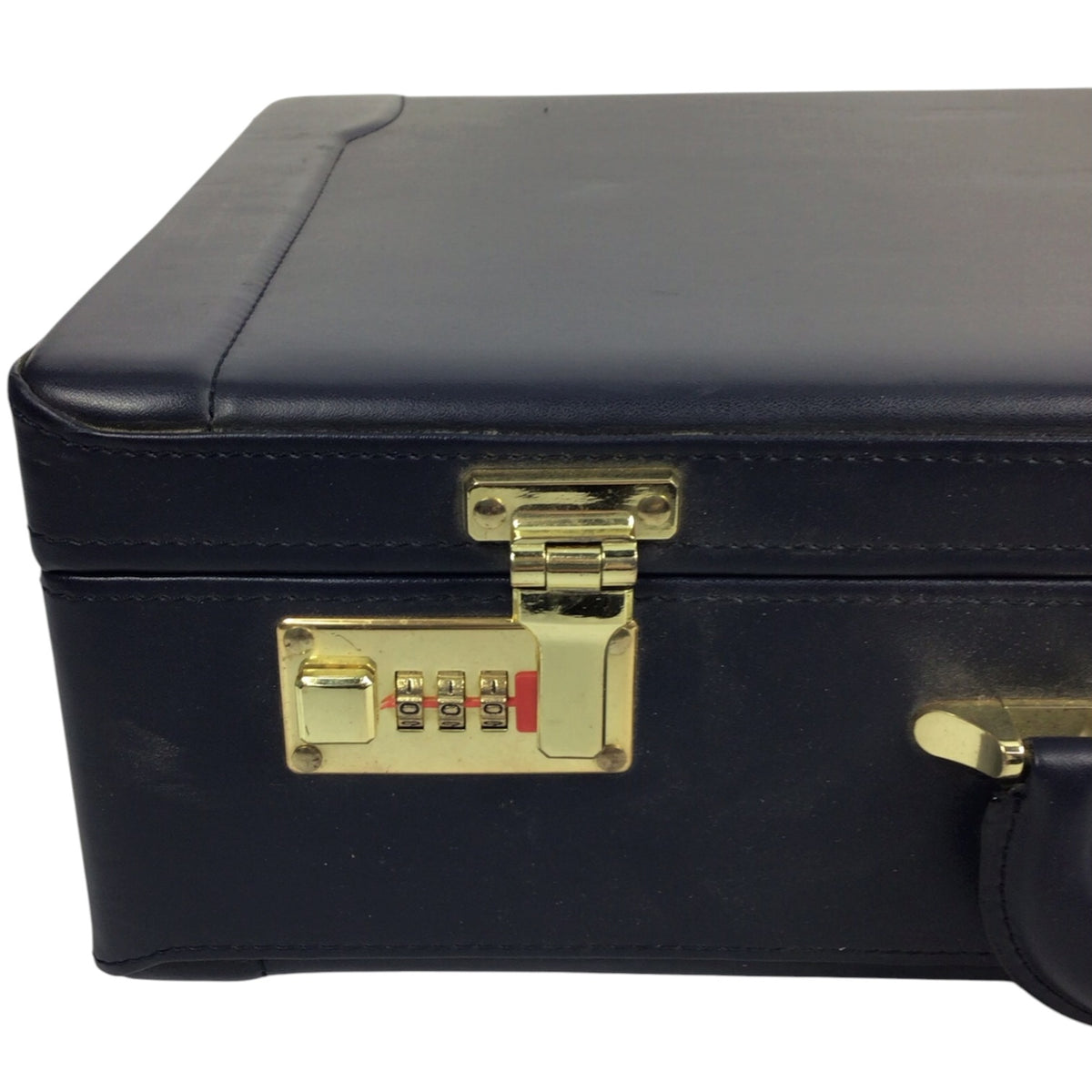 Vintage Jewelry Salesman Leather Briefcase - Original Combination Tabs Intact