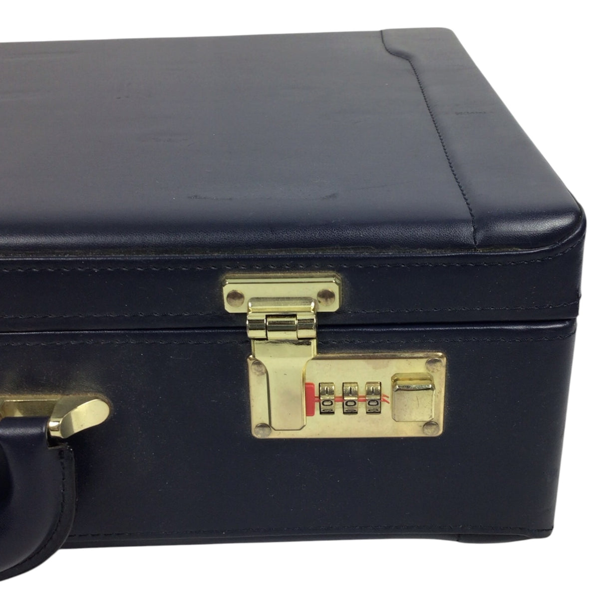 Vintage Jewelry Salesman Leather Briefcase - Original Combination Tabs Intact