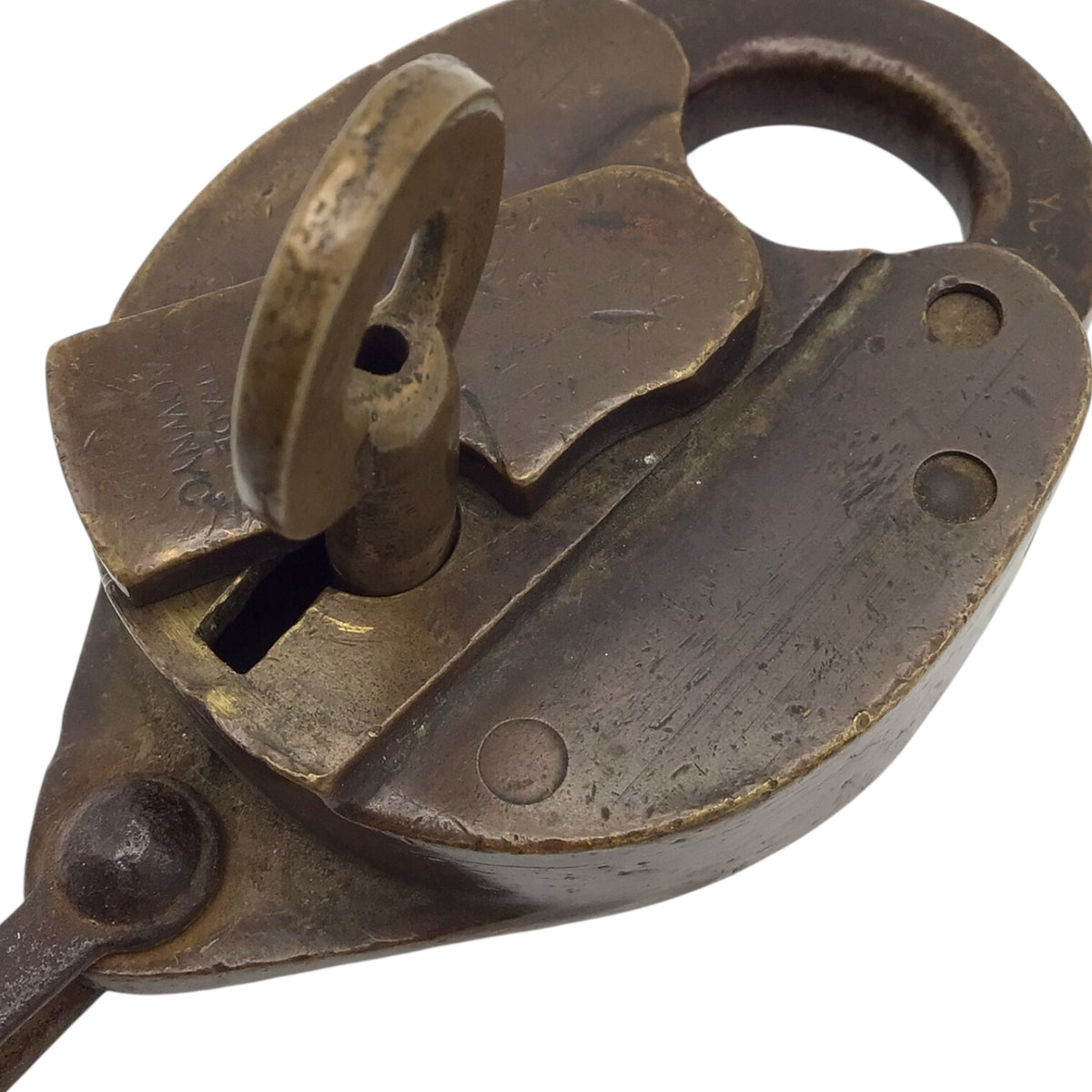 Vintage Railroad Brass Conductors Keyring w/ 9 Adlake Keys, 19/20th c Rare Antique Train Collectible