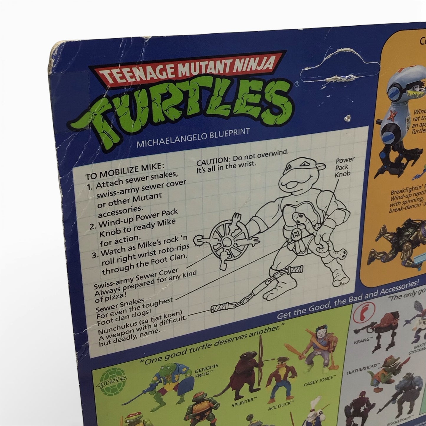 Vintage Teenage Mutant Ninja Turtles Rock n Roll Michaelangelo Action Figure 1989