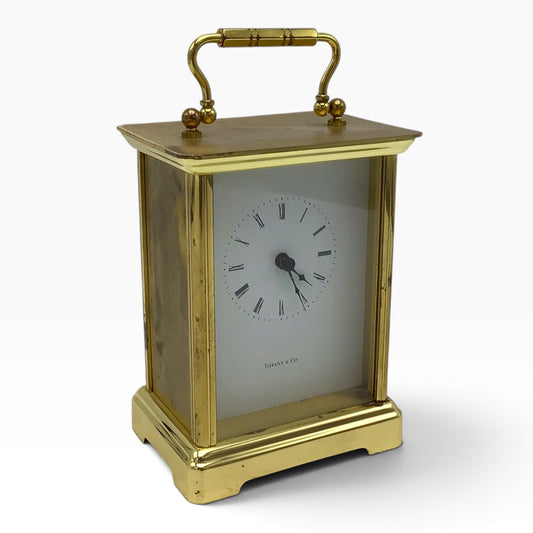 Vintage Tiffany & Co. Portfolio Brass Carriage Clock Quartz - Germany