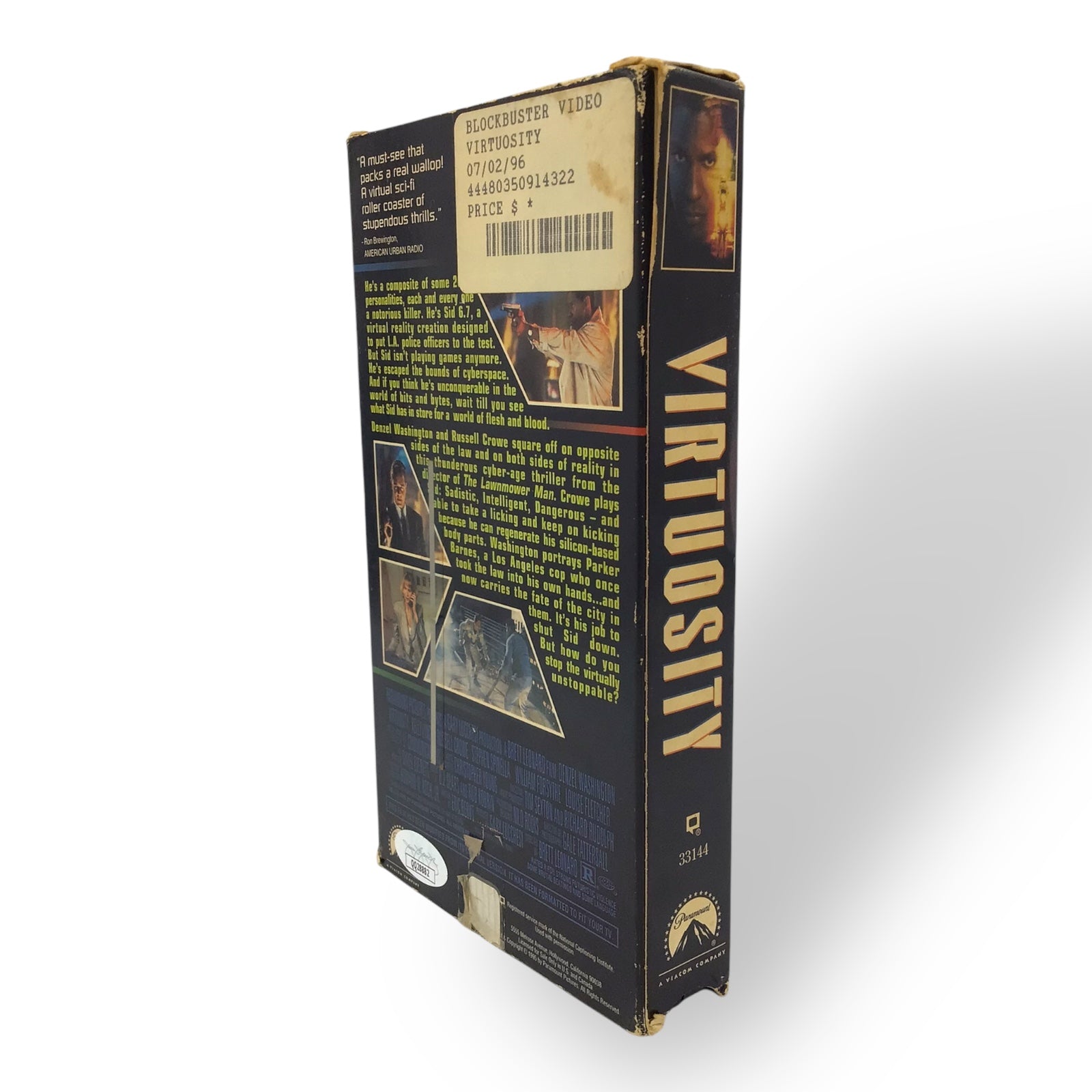 Virtuosity – Denzel Washington Signed VHS – JSA Authenticated COA