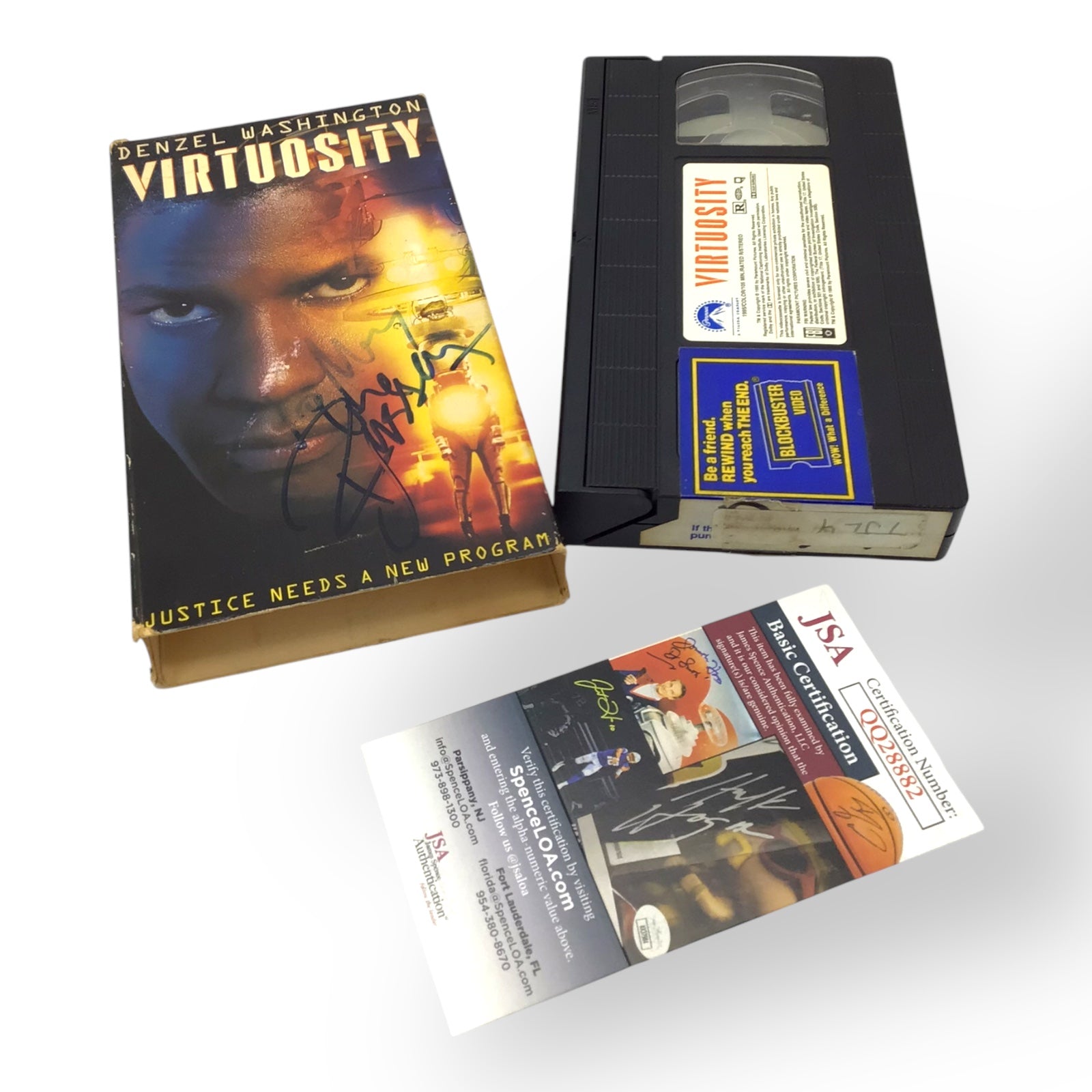 Virtuosity – Denzel Washington Signed VHS – JSA Authenticated COA
