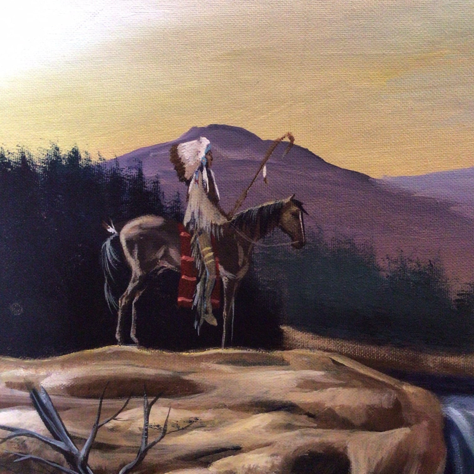 Visit To An Old Friend by Jeff Yellowhair of Kiowa Nation 1991