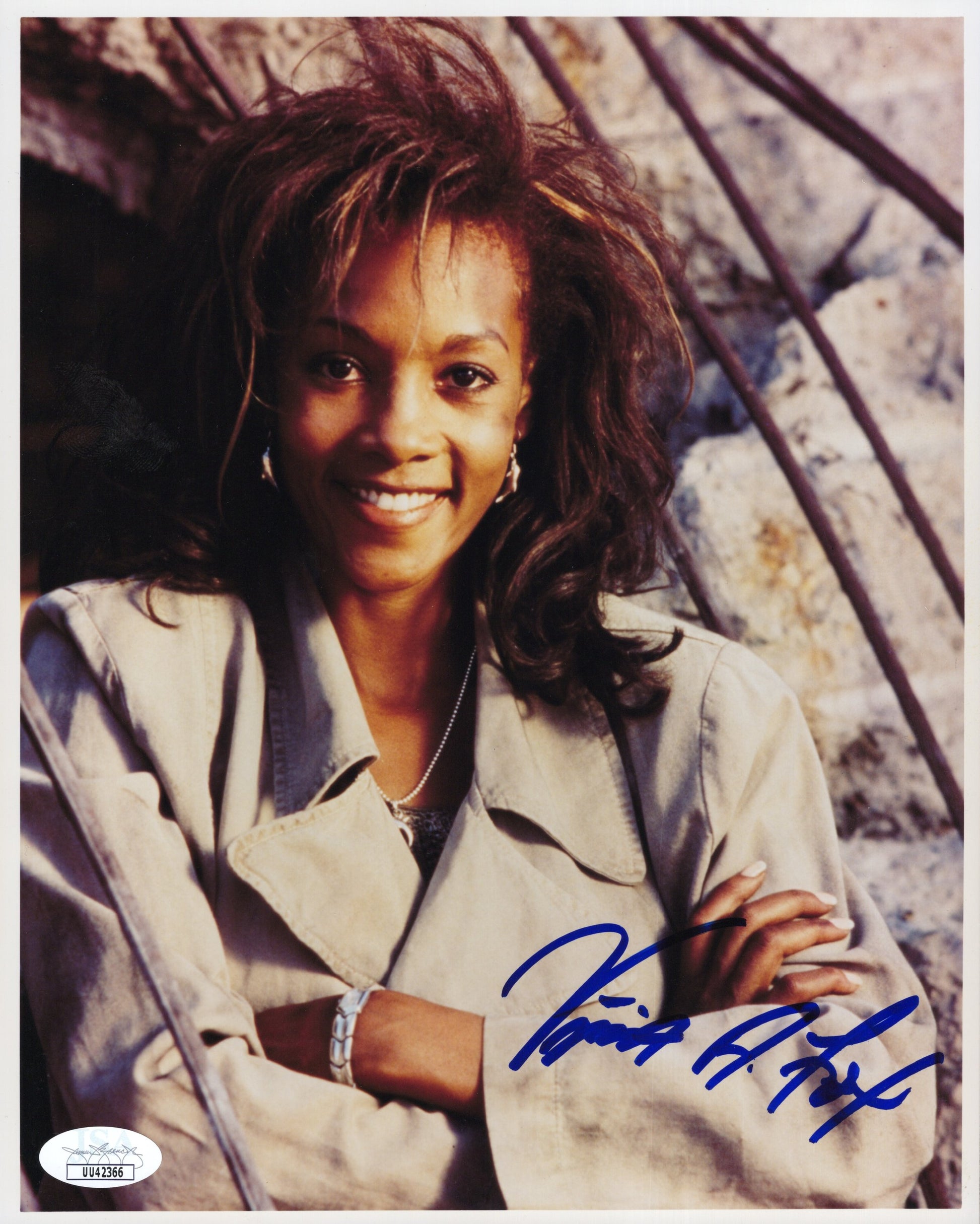 Vivica A. Fox Signed Photo 8x10, Vivica A. Fox Autograph from Kill Bill, Independence Day, and Empire in Tan Jacket, JSA and PSA Letter Double Certified Authentic UU42366