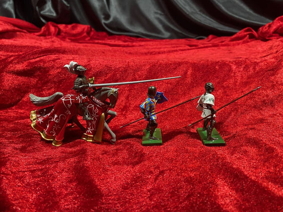 W Britain Tournament Knights #08763 Foot Knights with Spears & Mounted Knight