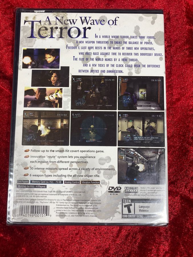 WINBACK 2 PROJECT POSEIDON (PlayStation 2 Ps2, 2006 SEALED)