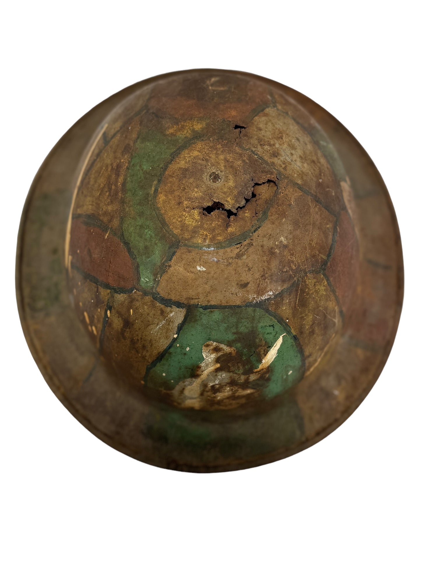 WW1 U.S. or British Doughboy Helmet Shell with Rare Camo + Double Flash Unit Designations!