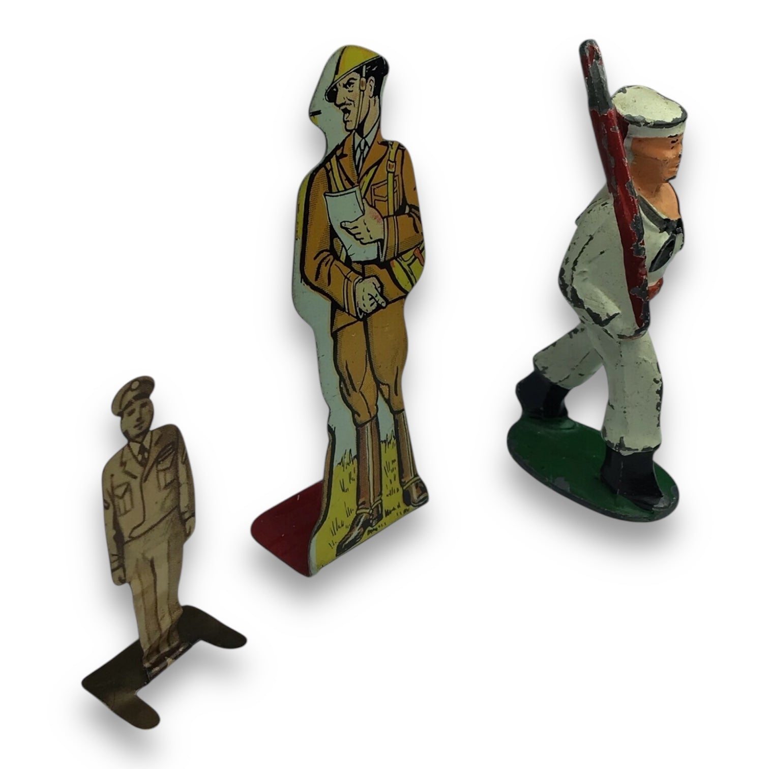 WW1-WW2 Era Cast Metal Toy Soldiers - Set of Three