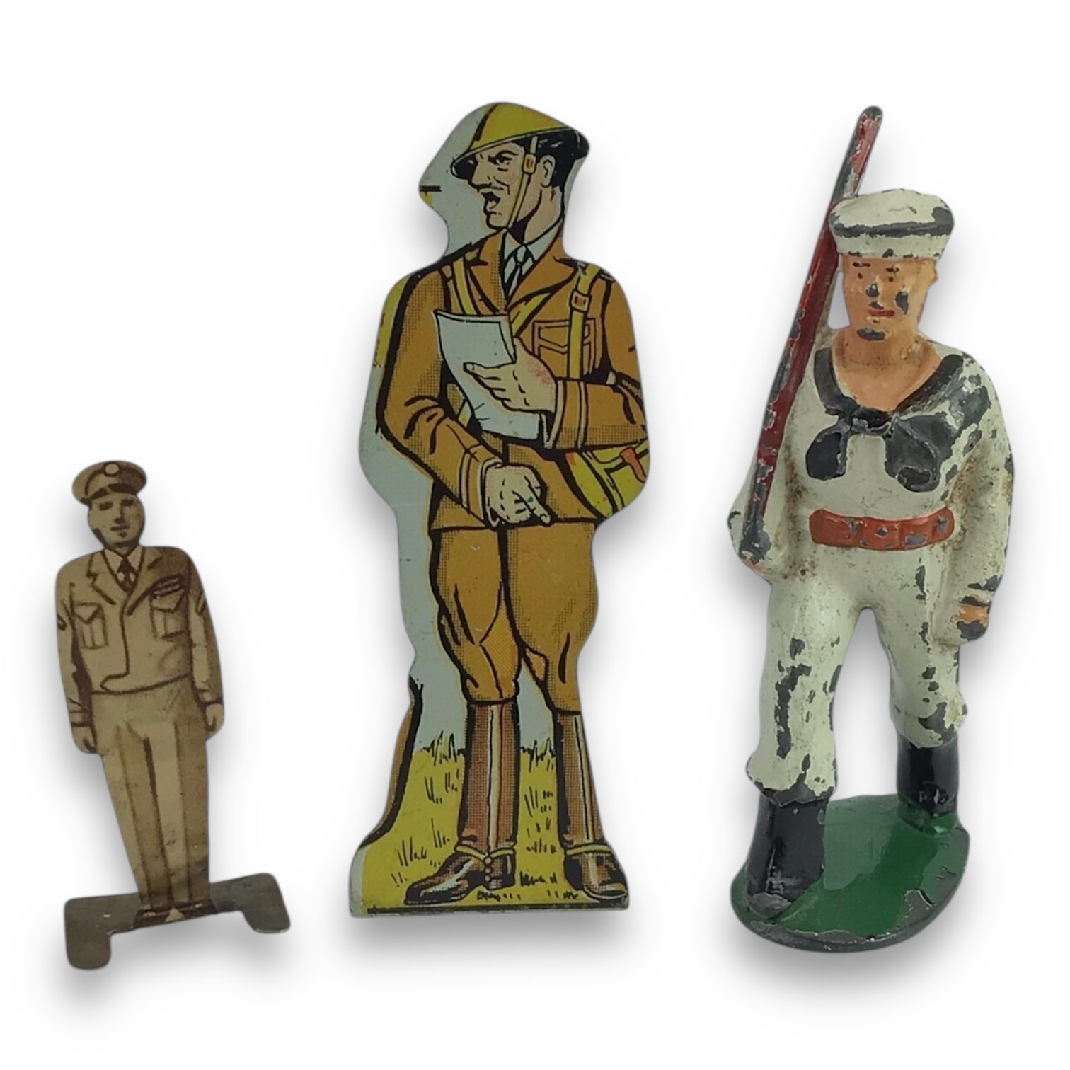 WW1-WW2 Era Cast Metal Toy Soldiers - Set of Three
