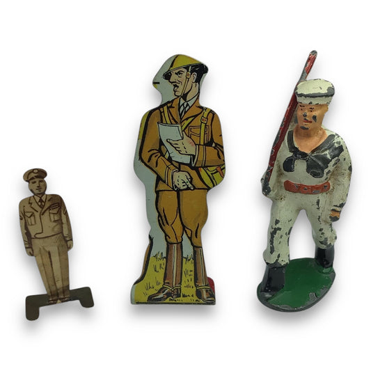 WW1-WW2 Era Cast Metal Toy Soldiers - Set of Three
