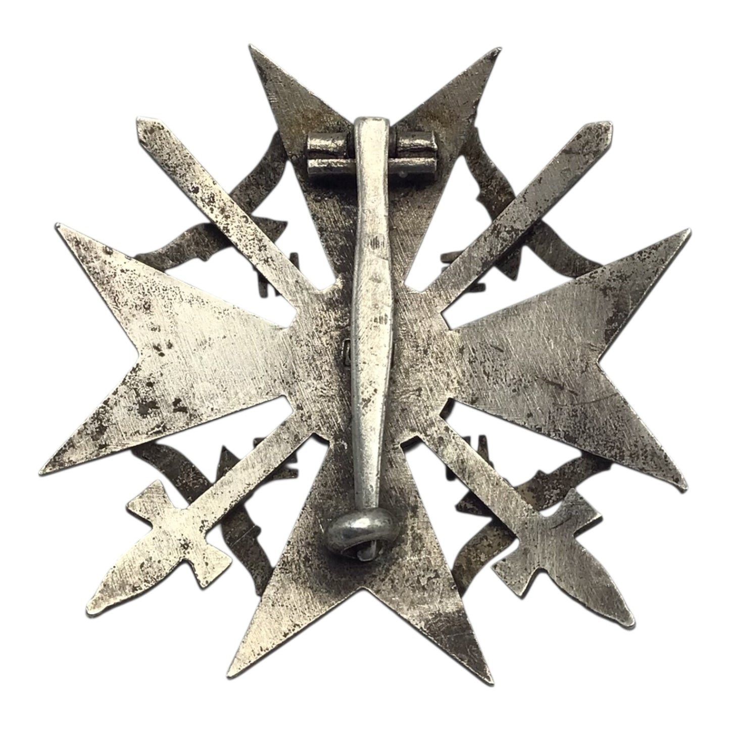 WW2 German Spanish Cross in Silver w/ Swords Marked "CEJ"