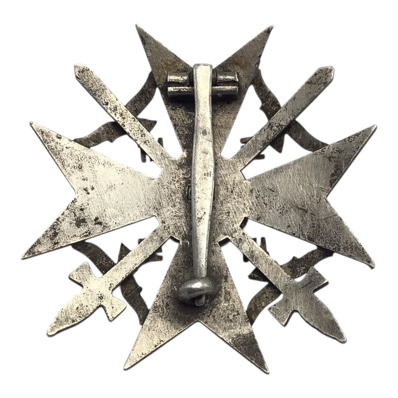 WW2 German Spanish Cross in Silver w/ Swords Marked "CEJ"