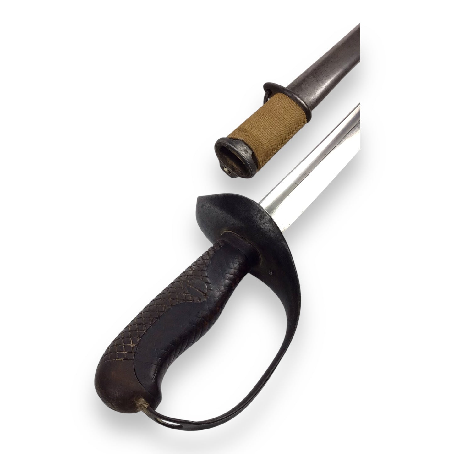 WW2 Japanese Type 32 Cavalry Sword & Scabbard - Numbered Blade and Sheath