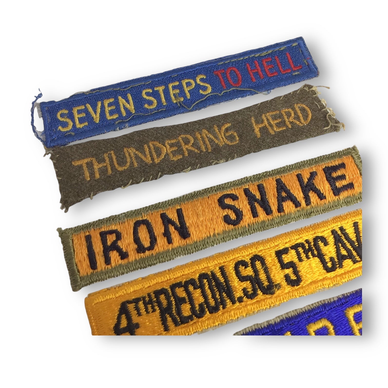WW2 U.S. Grouping of 16 Armor Shoulder Tabs Some Possibly Theater-Made