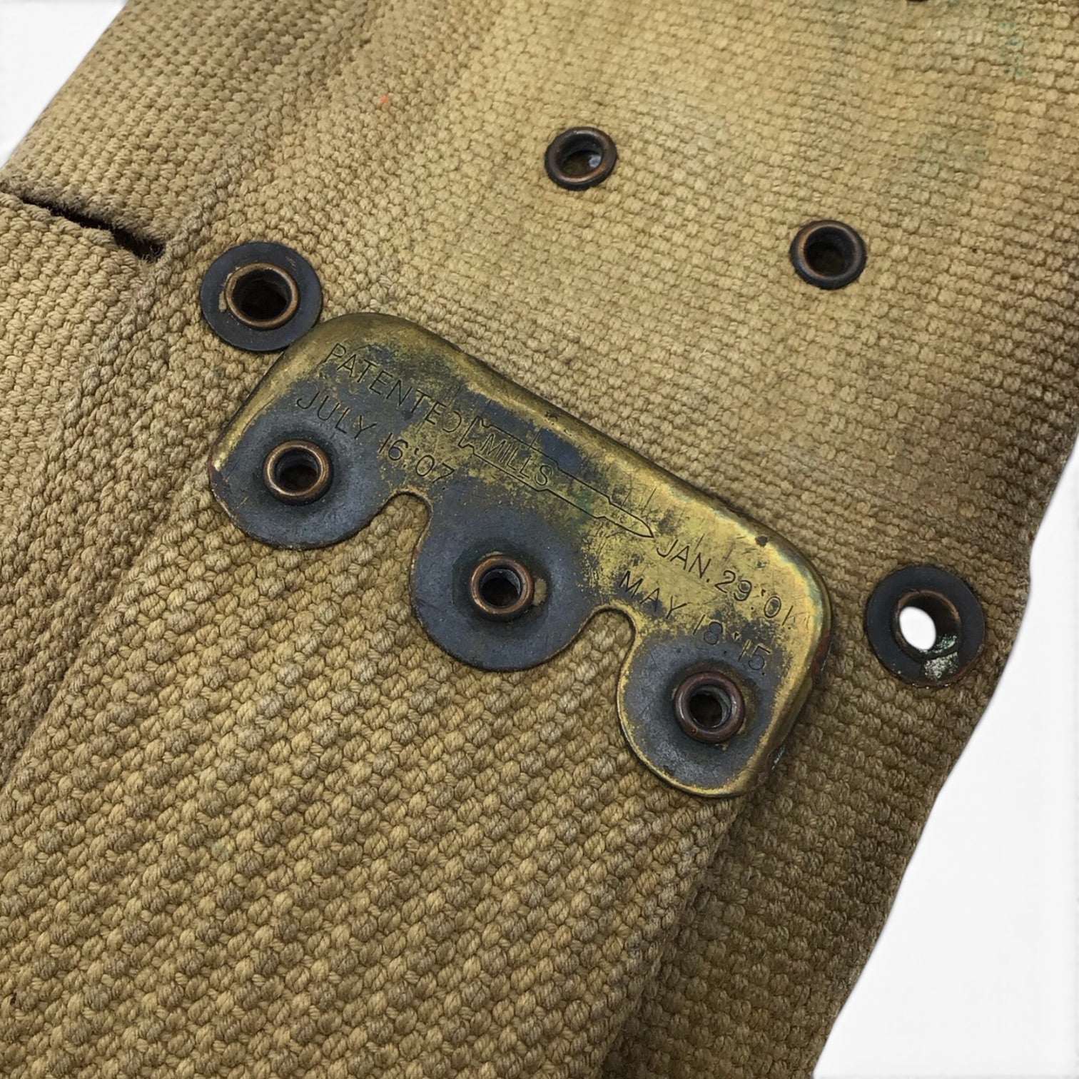 WWI U.S. M1910 Khaki Magazine Belt | Ten-Pouch Configuration