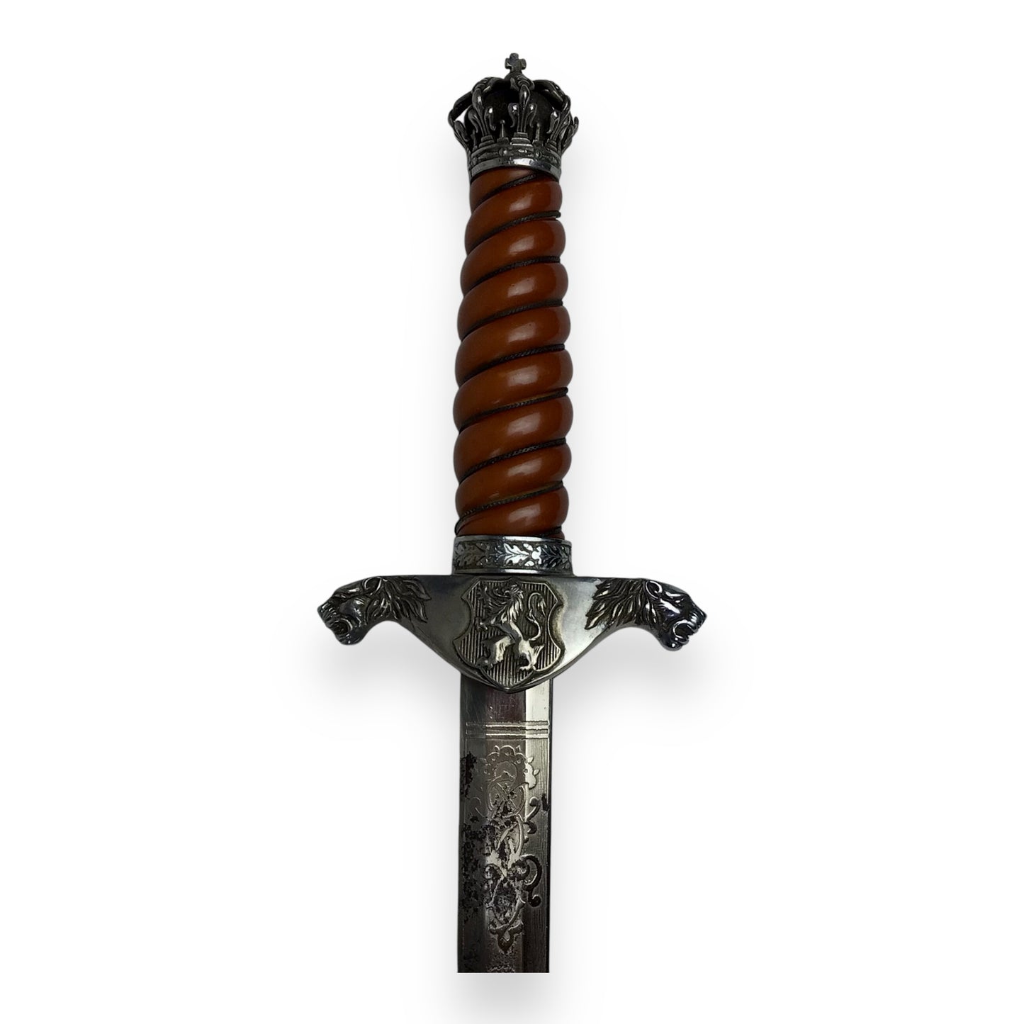 WWII Bulgarian Royal Infantry Officer Dagger with Sheath – Rare Engraved Blade