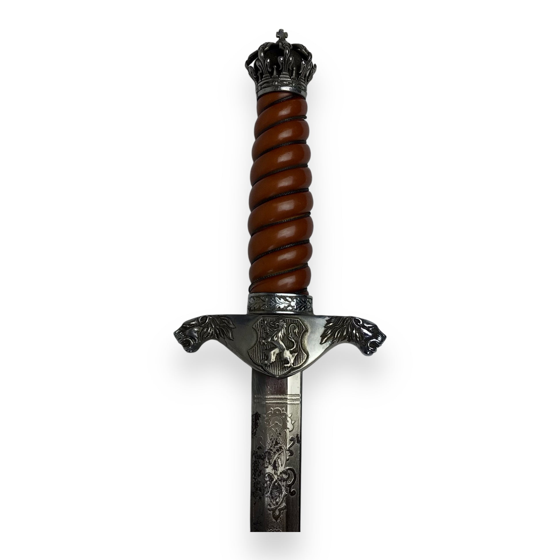 WWII Bulgarian Royal Infantry Officer Dagger with Sheath – Rare Engraved Blade
