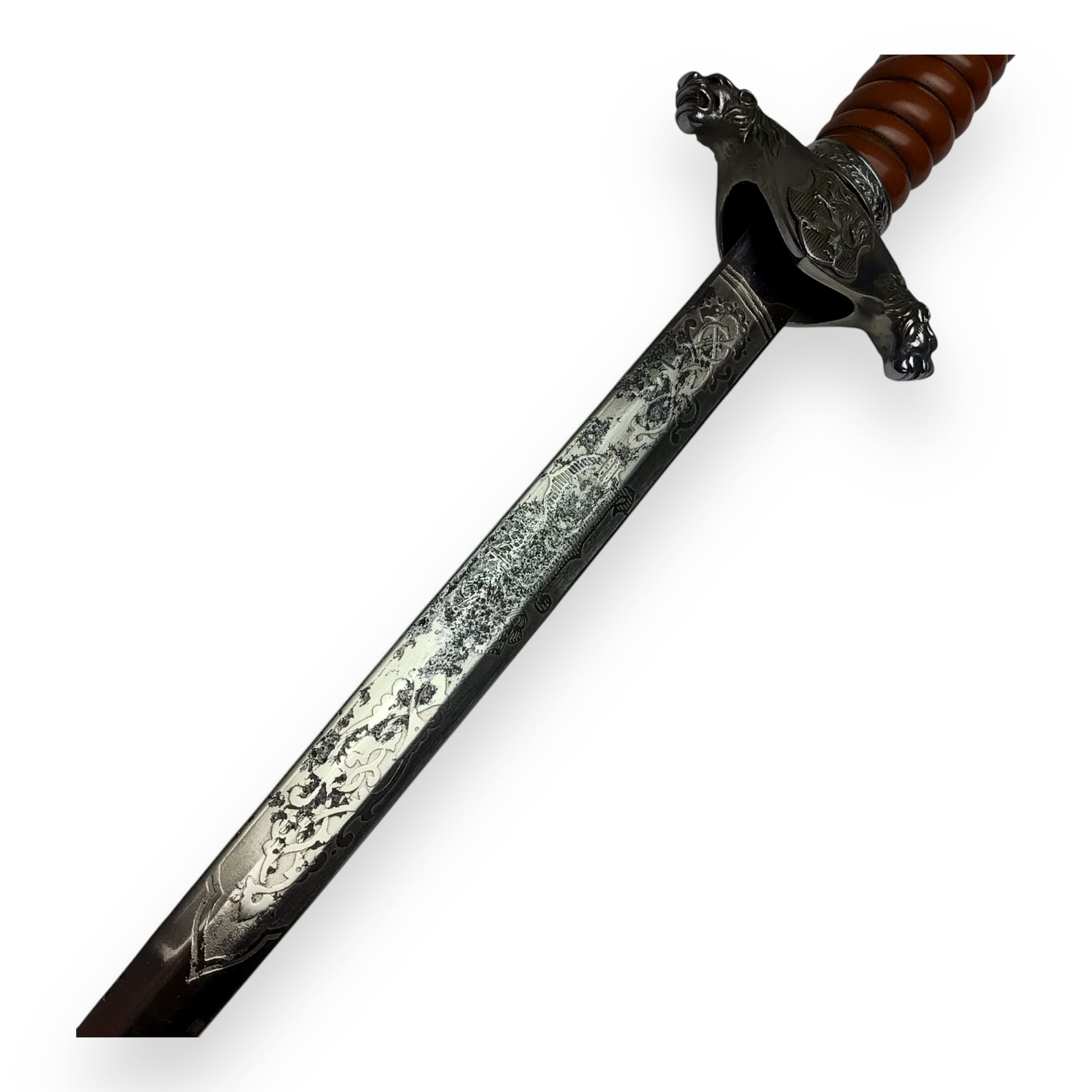 WWII Bulgarian Royal Infantry Officer Dagger with Sheath – Rare Engraved Blade