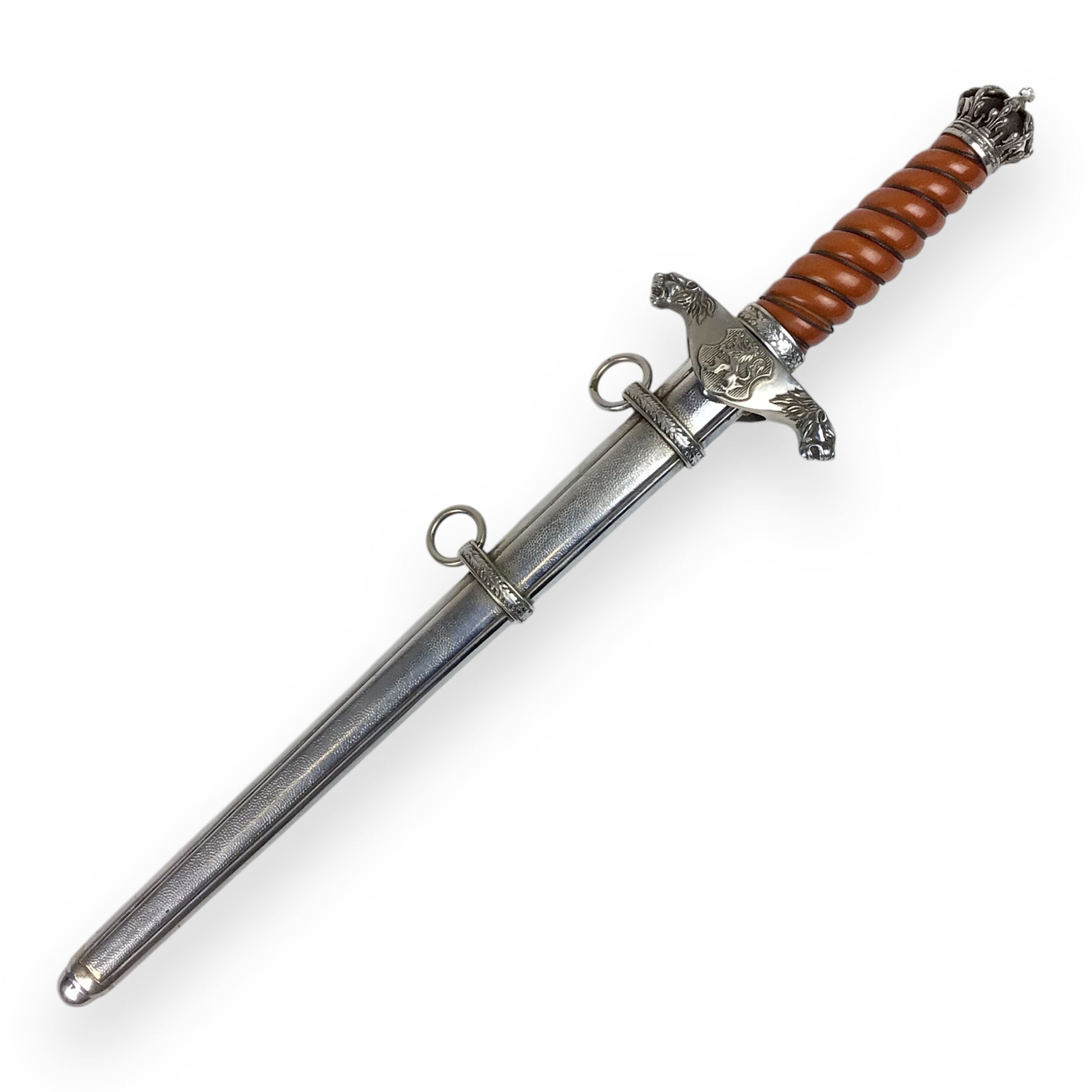 WWII Bulgarian Royal Infantry Officer Dagger with Sheath – Rare Engraved Blade