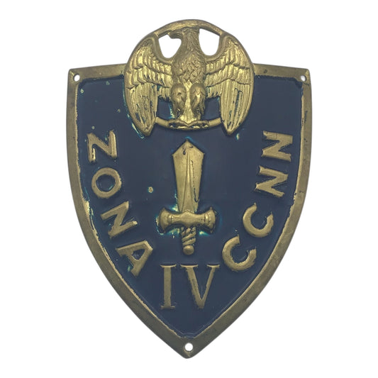 WWII Italian Youth Militia MVSN BADGE ZONA IV (Gladuius Insiginia)