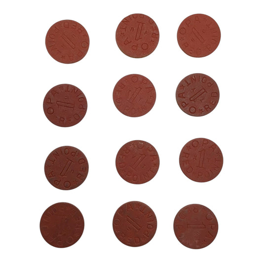 WWII OPA Red Point Ration Tokens (11 Count) – Office of Price Administration Coins