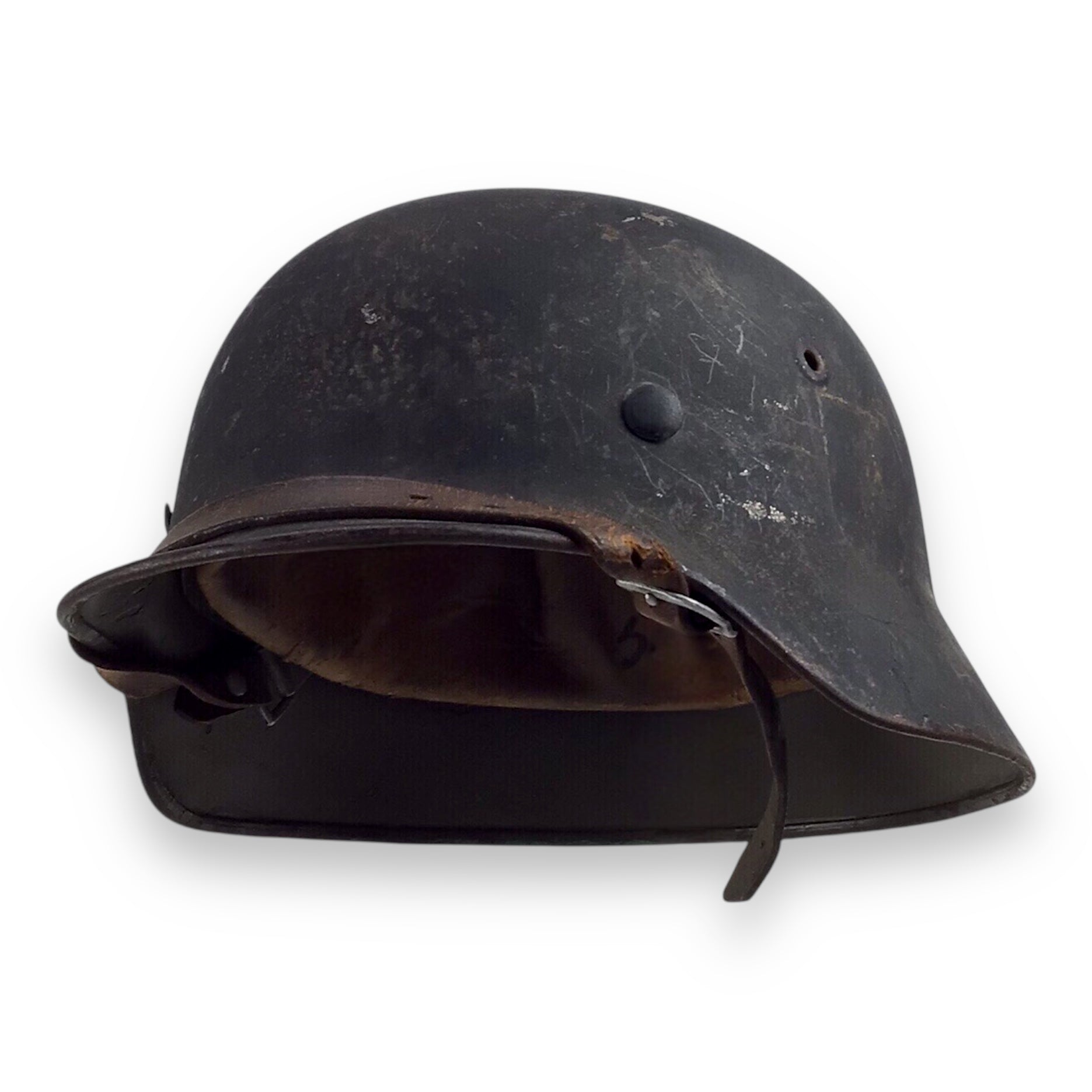 Waffen-SS Double Decal Helmet NAMED, M40 ET64 Lot 898, Size 56 | Decals Removed Intact Strap & Liner