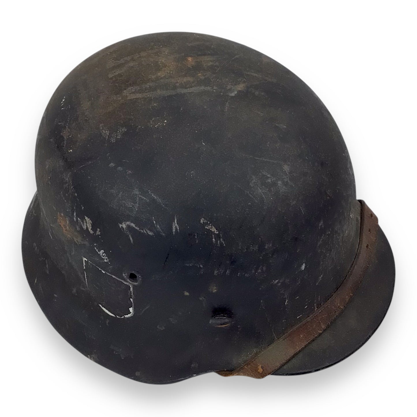 Waffen-SS Double Decal Helmet NAMED, M40 ET64 Lot 898, Size 56 | Decals Removed Intact Strap & Liner