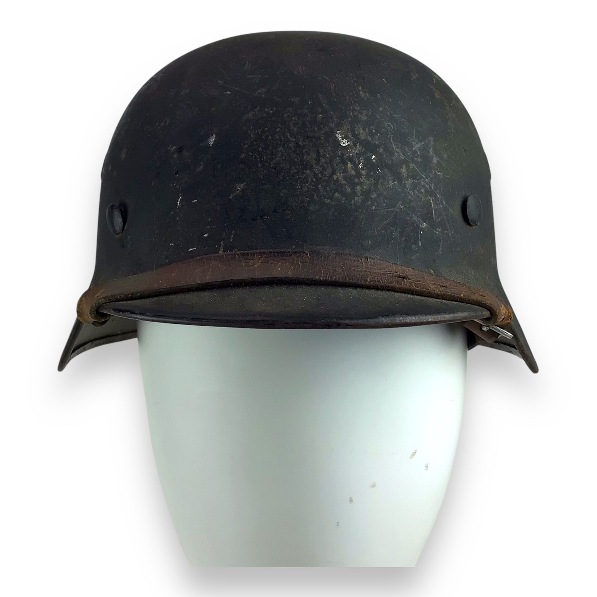 Waffen-SS Double Decal Helmet NAMED, M40 ET64 Lot 898, Size 56 | Decals Removed Intact Strap & Liner