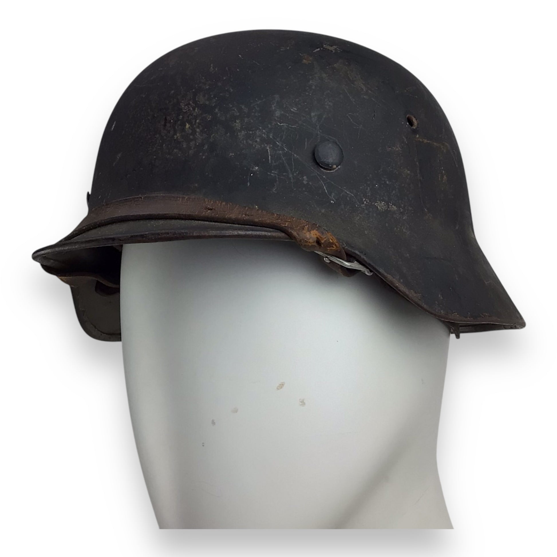 Waffen-SS Double Decal Helmet NAMED, M40 ET64 Lot 898, Size 56 | Decals Removed Intact Strap & Liner