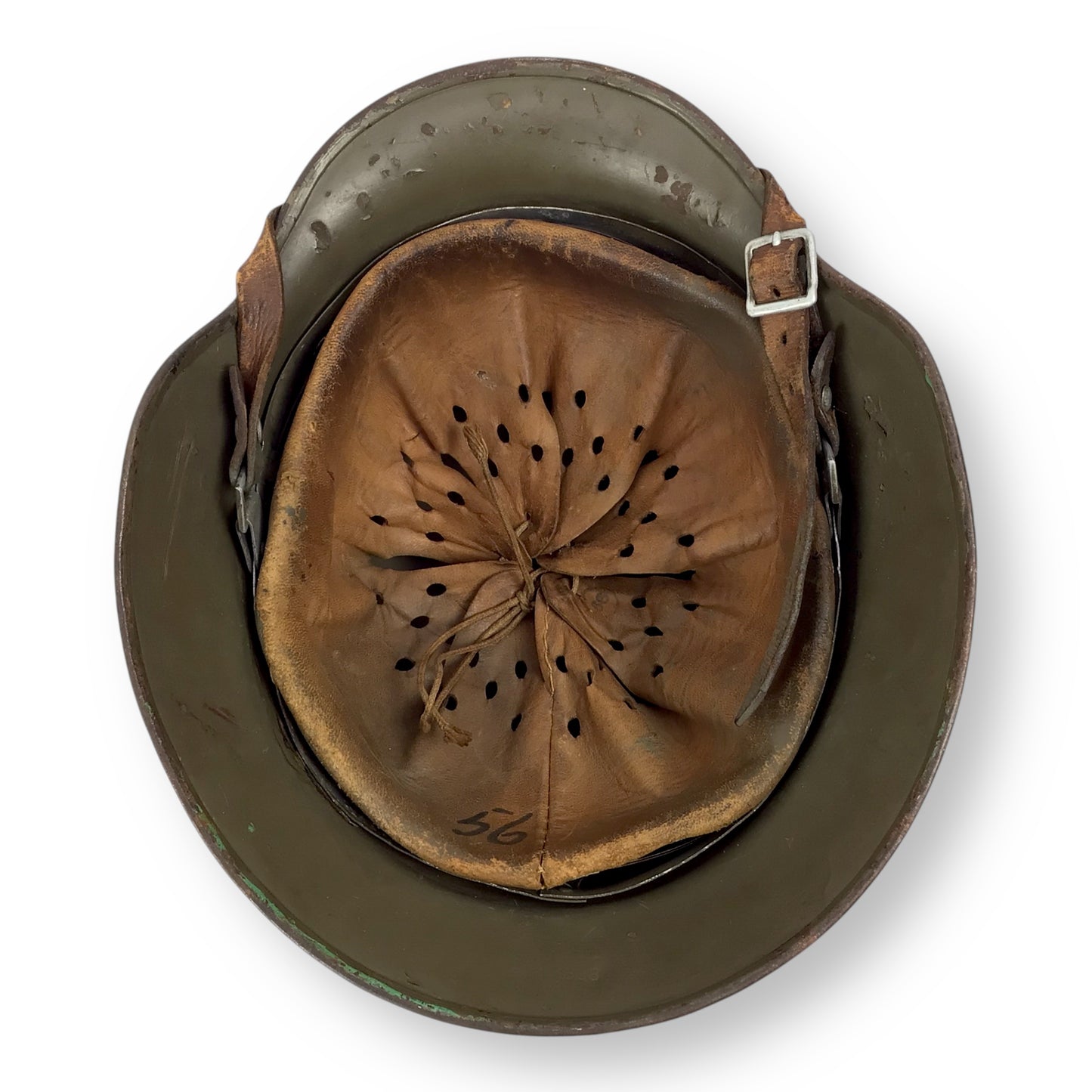 Waffen-SS Double Decal Helmet NAMED, M40 ET64 Lot 898, Size 56 | Decals Removed Intact Strap & Liner