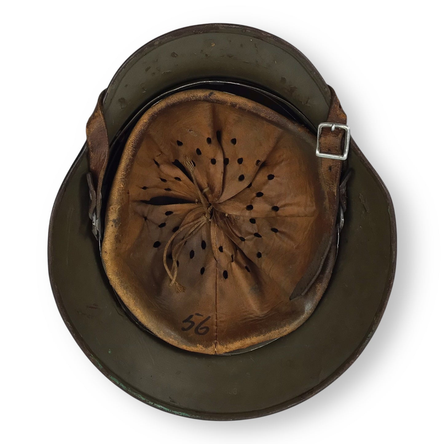 Waffen-SS Double Decal Helmet NAMED, M40 ET64 Lot 898, Size 56 | Decals Removed Intact Strap & Liner