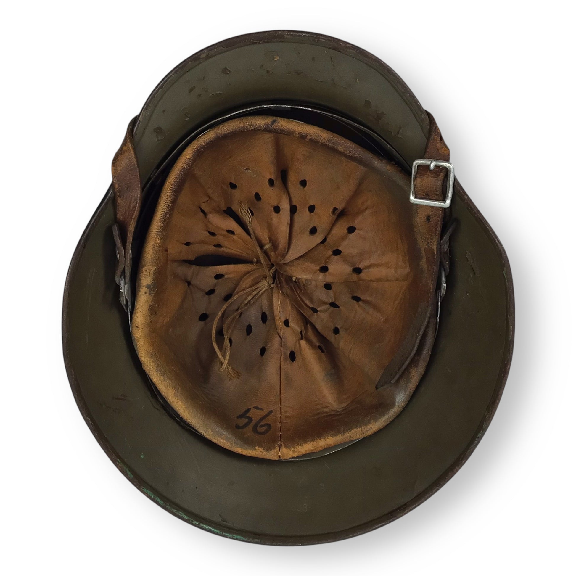 Waffen-SS Double Decal Helmet NAMED, M40 ET64 Lot 898, Size 56 | Decals Removed Intact Strap & Liner