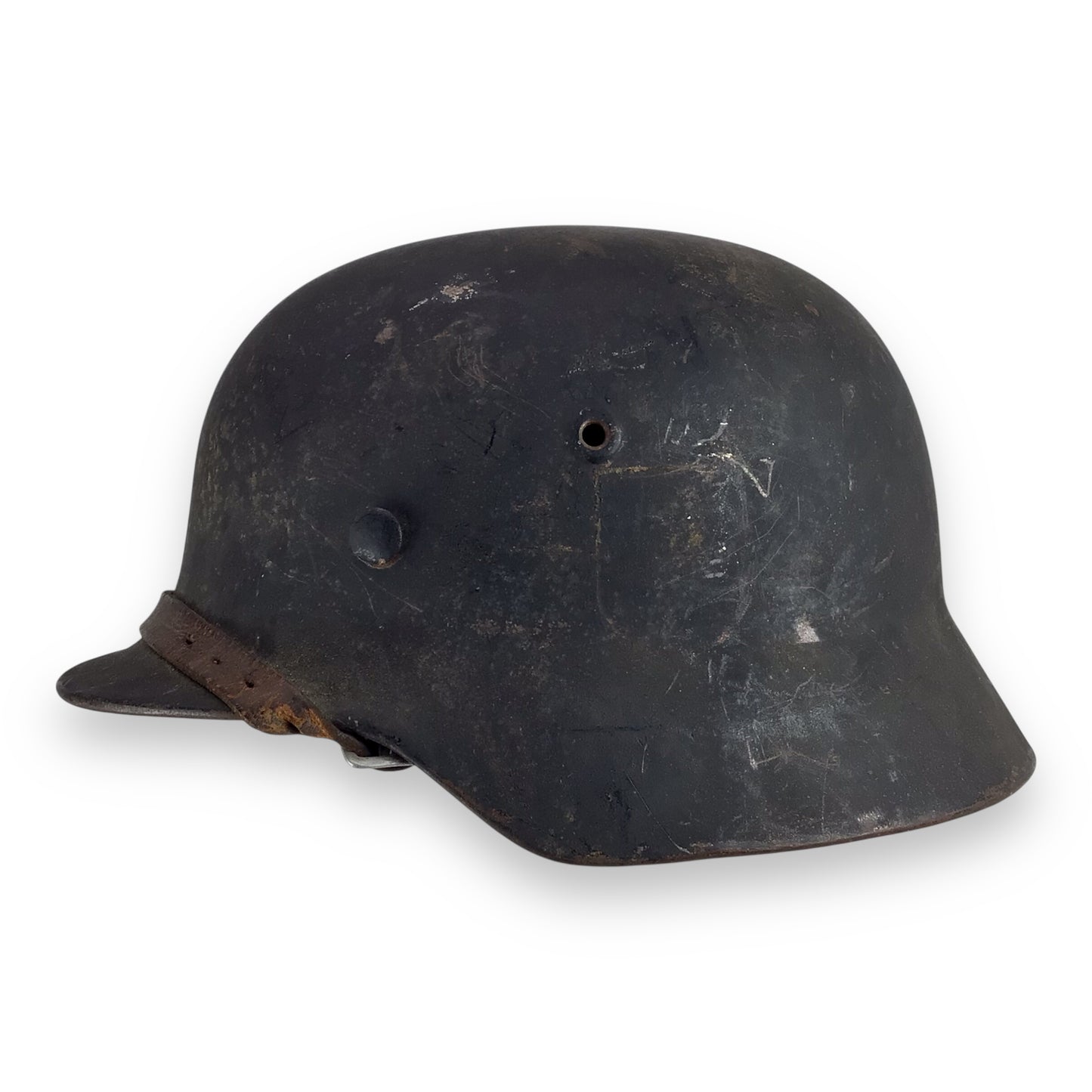 Waffen-SS Double Decal Helmet NAMED, M40 ET64 Lot 898, Size 56 | Decals Removed Intact Strap & Liner